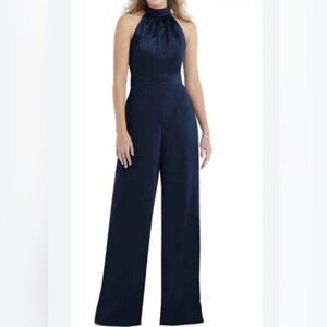 After Six Women’s Navy  Haltertop Pantsuit Size Small NW…